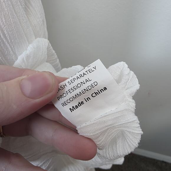 Faroro White Lace Halter Boho Beachy Coastal Side Slits Maxi Sundress Size XL - Picture 7 of 8